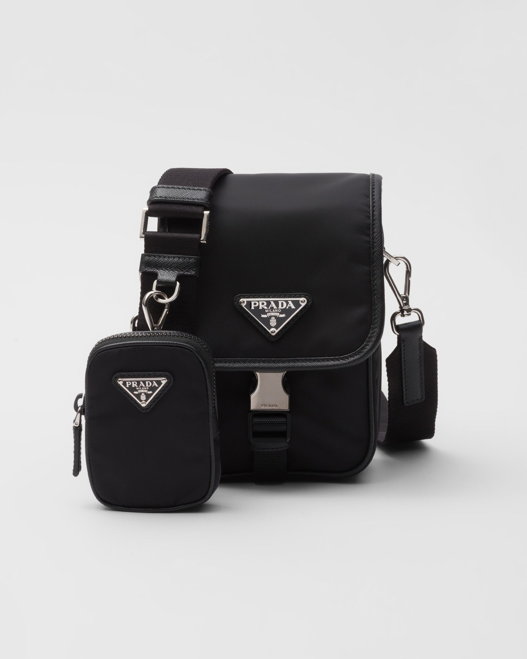 Sac porté épaule en Re-Nylon et cuir Saffiano - #6