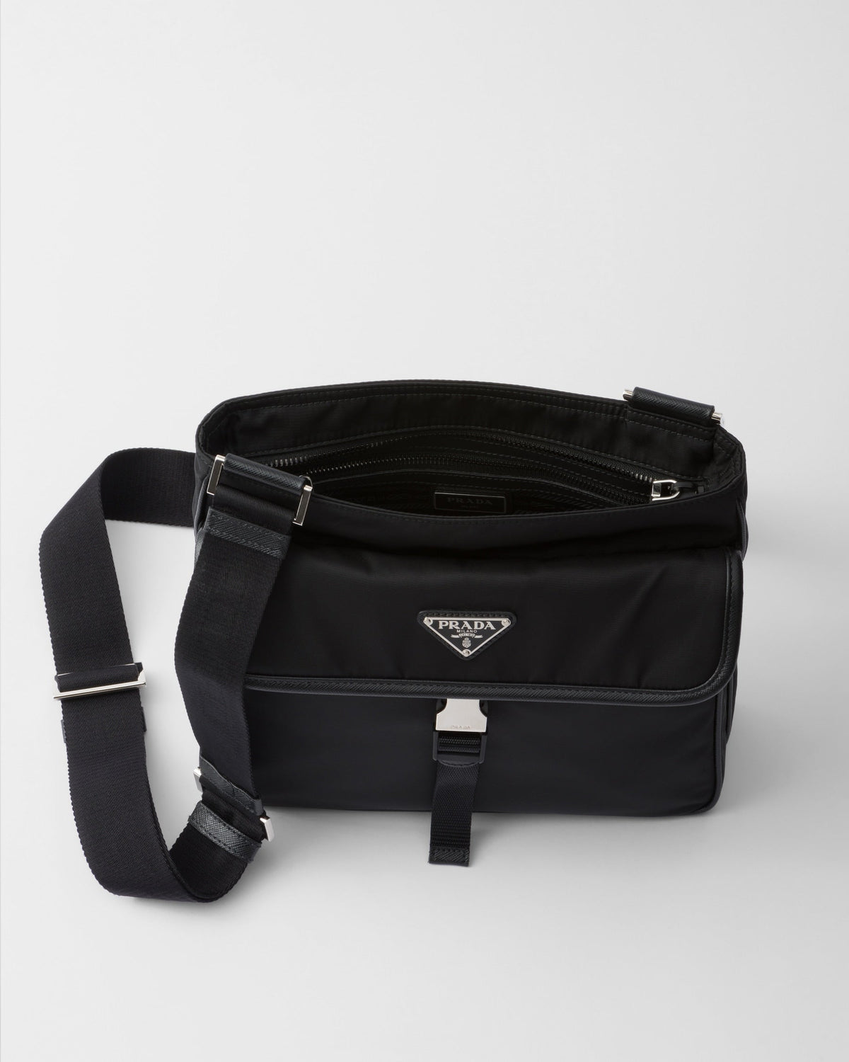 Sac porté épaule en Re-Nylon et cuir Saffiano - #10