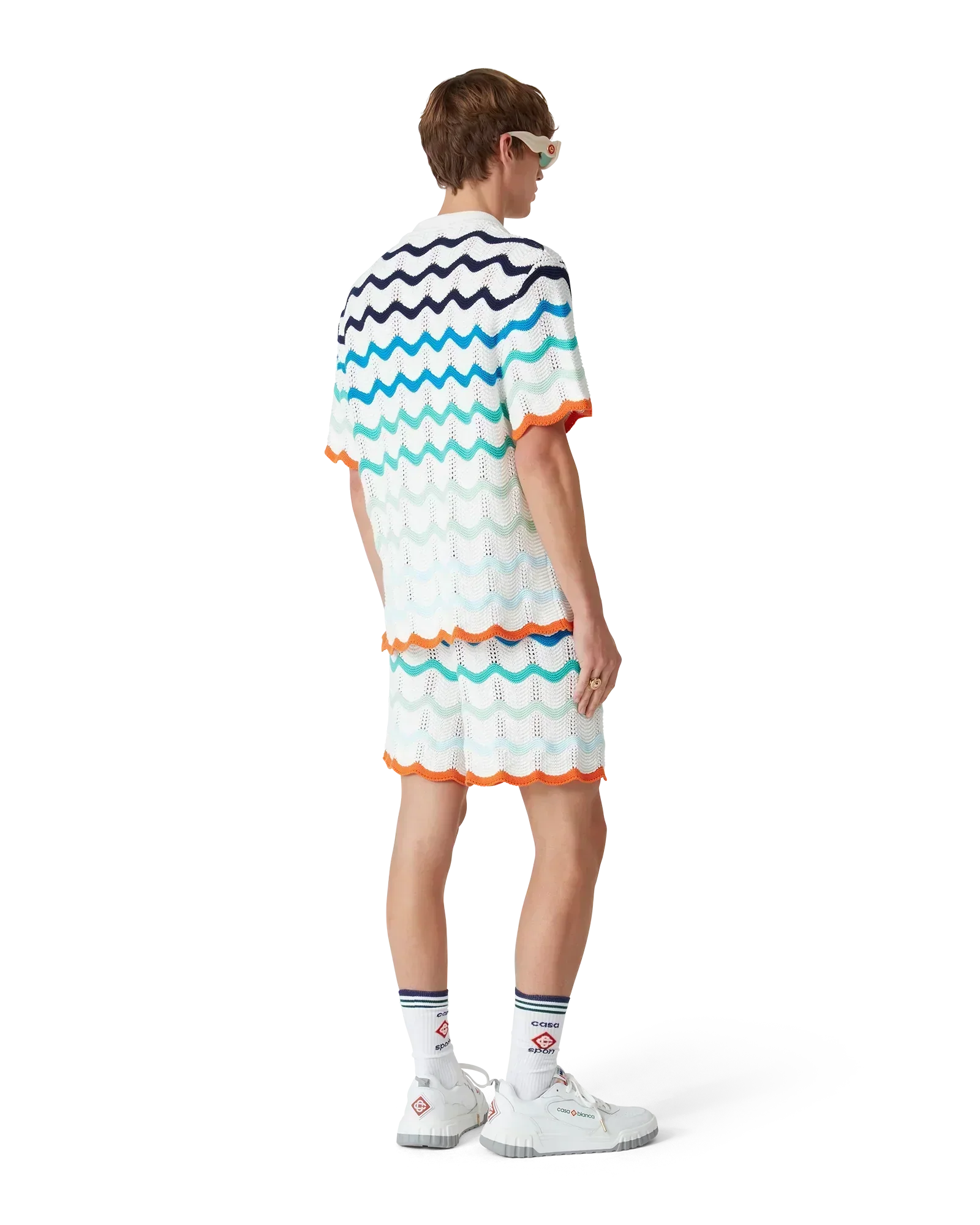 Gradient Wave Crochet Shirt