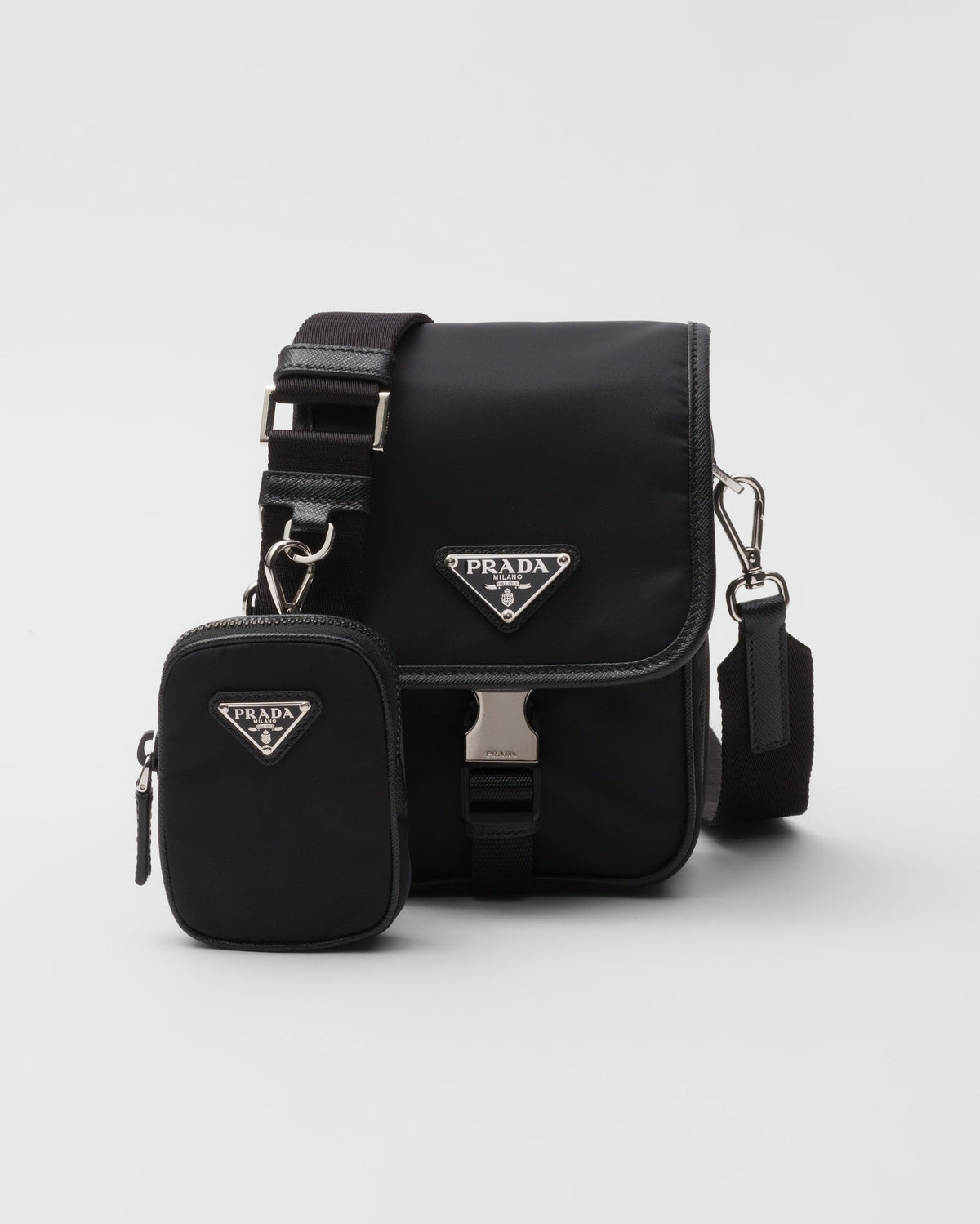 Sac porté épaule en Re-Nylon et cuir Saffiano - #6