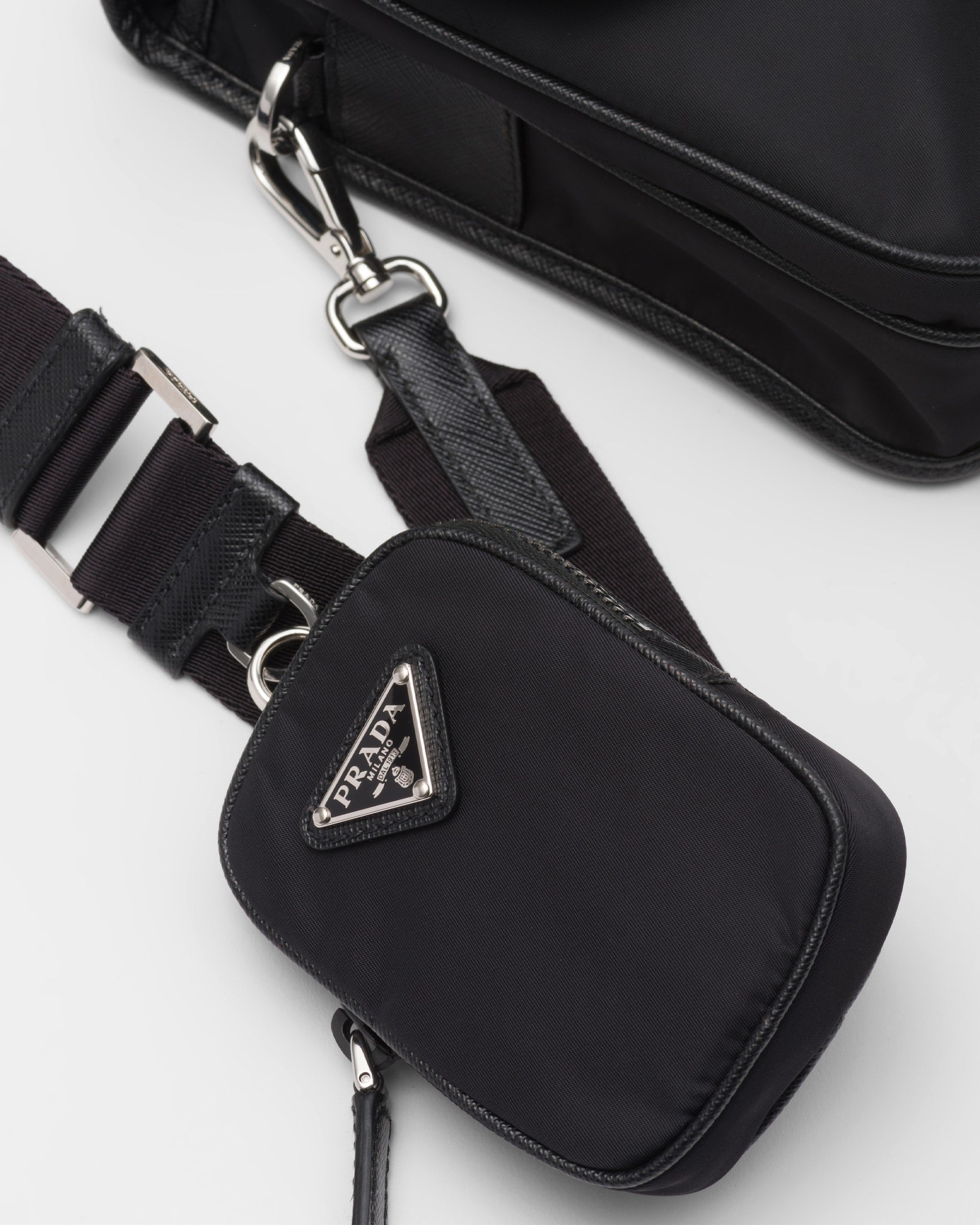Sac porté épaule en Re-Nylon et cuir Saffiano - #6