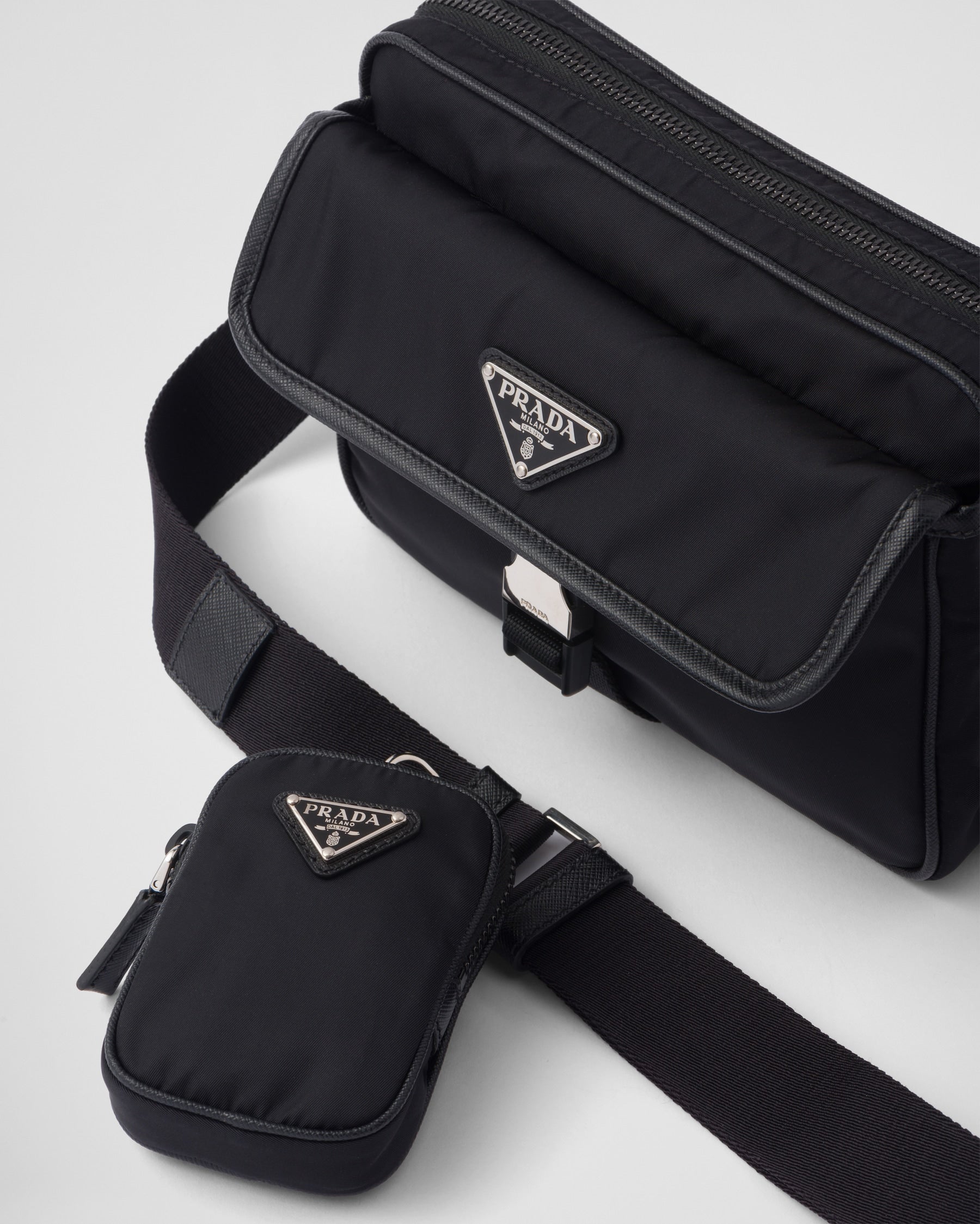 Sac porté épaule en Re-Nylon et cuir Saffiano - #8