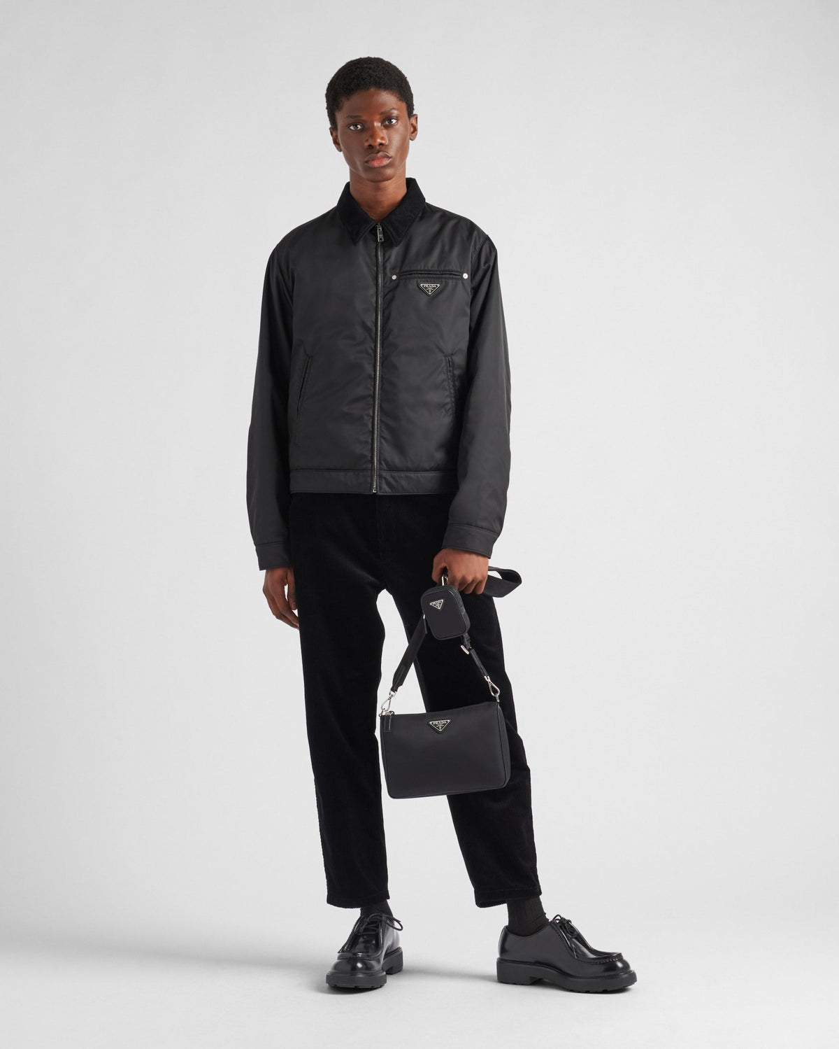 Sac porté épaule en Re-Nylon et cuir Saffiano - #1
