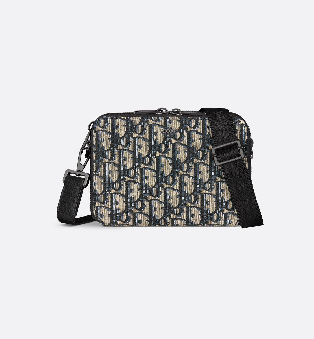 Pochette zippée à bandoulière Toile jacquard Dior Oblique noir - #2