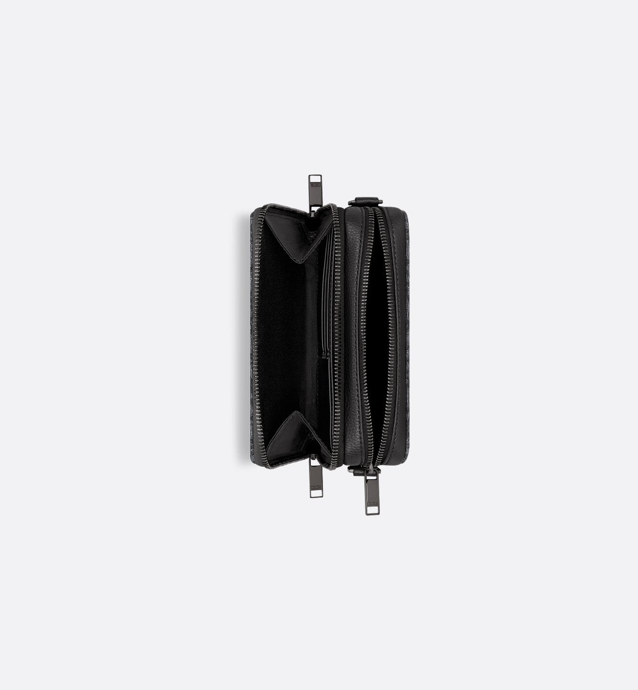 Pochette zippée à bandoulière
Toile jacquard Dior Oblique noir - #1