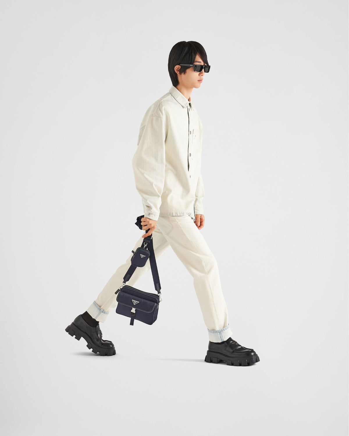 Sac porté épaule en Re-Nylon et cuir Saffiano - #3