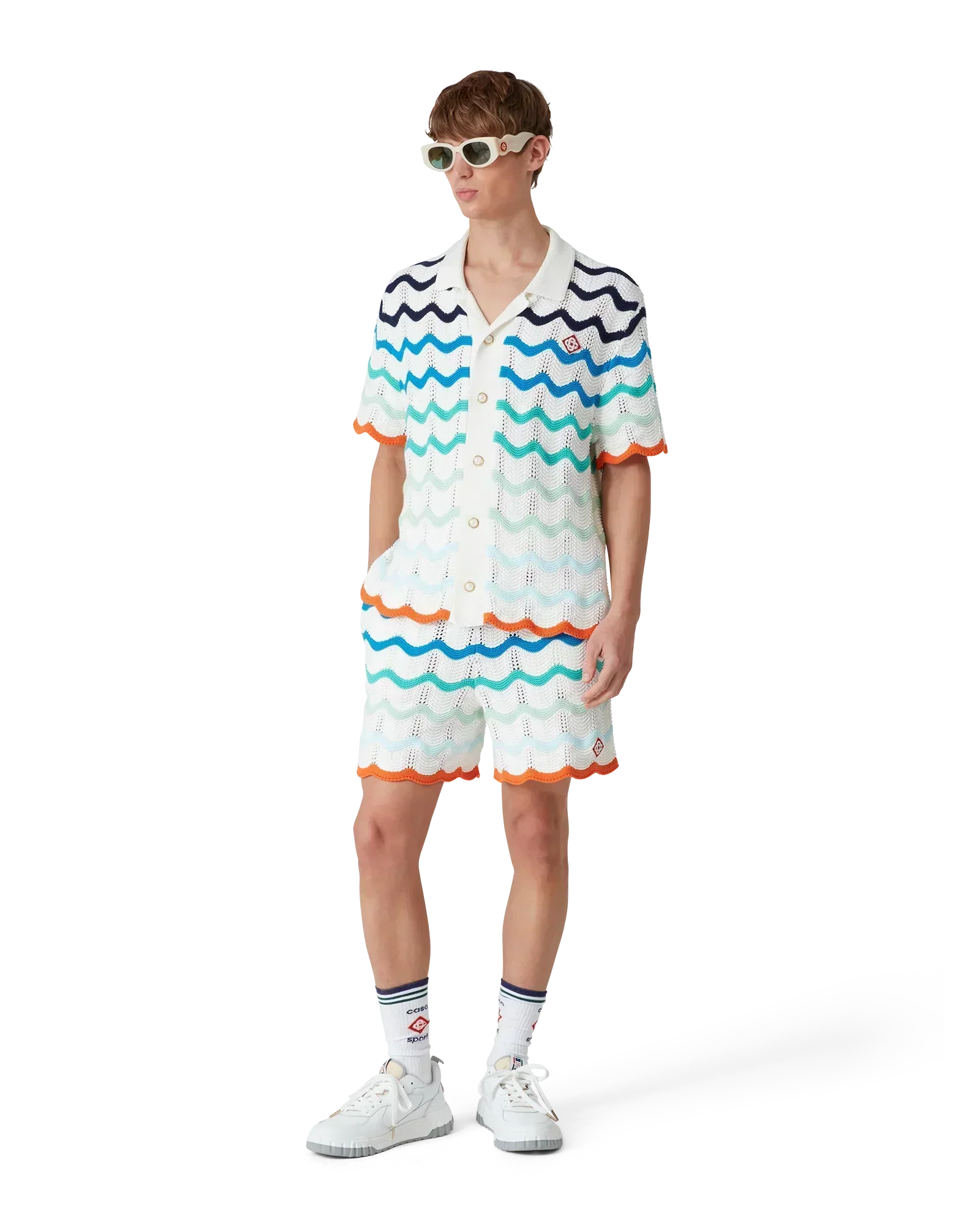 Gradient Wave Crochet Shirt