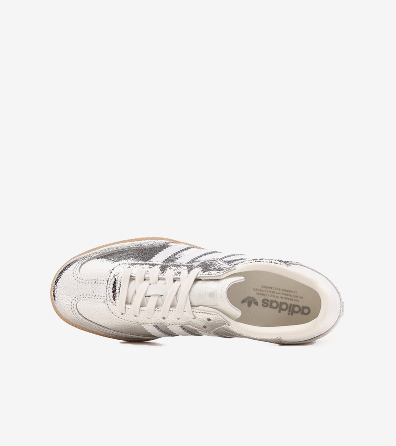 adidas Samba OG Silver Metallic Cracked Leather (Women's) — photo 2